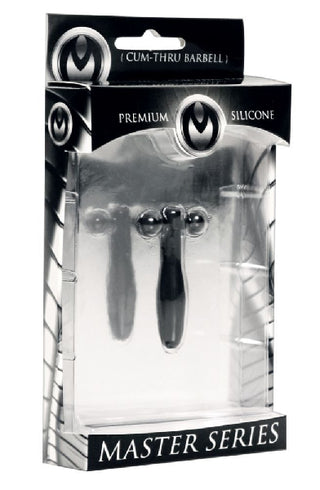 Silicone Cum-Thru Barbell Penis Plug - hushh-au