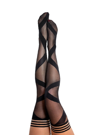 Kixies Jackie Black Ballet Thigh High size C