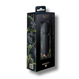 Rechargeable 16 Mode Silicone Mini Wand Black Tulip