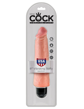 King Cock 8 in. Vibrating Stiffy White Flesh