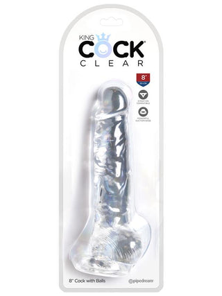King Cock Clear 8 in. Cock with Balls