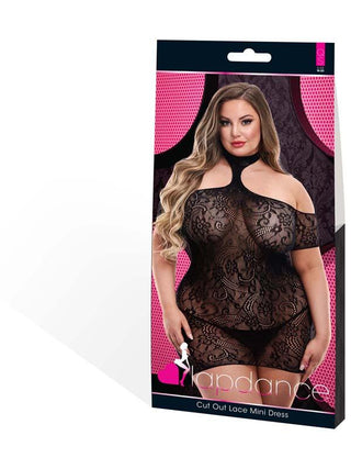 Cut Out Lace Mini Dress LC-75 Black XL ENV