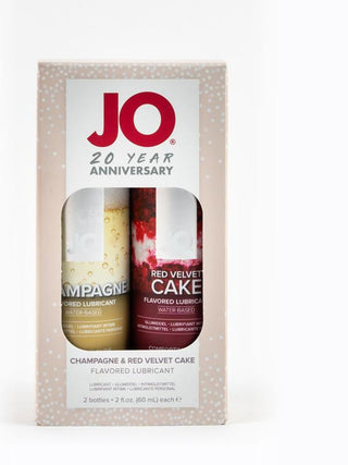 JO 20TH Anniversary Gift Set  Champagne 60ml and Red Velvet Cake 60ml Lubricant