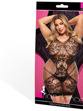 Lace Cut Out Mini Dress - Black - Q ENV