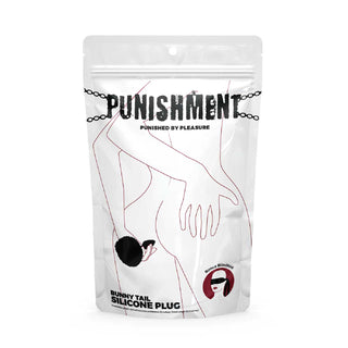Punishment Bunny Tail Silicone Butt Plug - Black