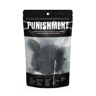 Punishment Bunny Tail Silicone Butt Plug - Black
