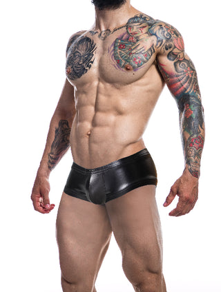 Cut For Men Booty Shorts-BlackLeatherette-XL