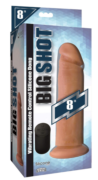 Big Shot 8" Vibrating Wireless Rechargeable Silicone Dildo**