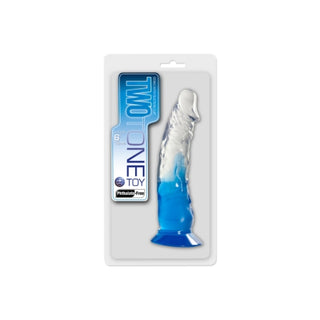 Two Tone 6" PVC Dong in Clear/Blue