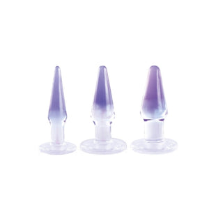 Glitzy Trainer 3 in 1 PVC Anal Plug Kit 4.5" - Transparent