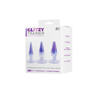 Glitzy Trainer 3 in 1 PVC Anal Plug Kit 4.5" - Transparent