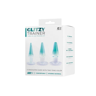 Glitzy Trainer 3 in 1 PVC Anal Plug Kit 4.5" - Transparent