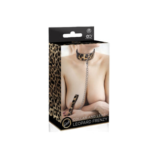Leopard PU Collar and Leash