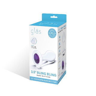 3.5" Bling Bling Glass Butt Plug