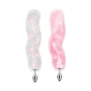 Foxy Tail- Light Up Faux Fur Butt Plug With Multicolored Light Pattern