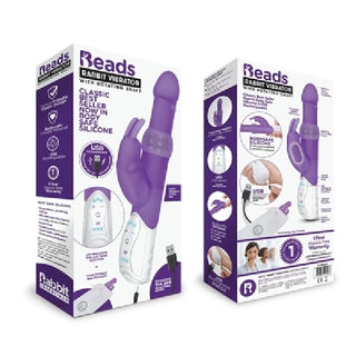 Rabbit Essentials Rechargeable Pleasure Beads Rabbit - Hot Purple