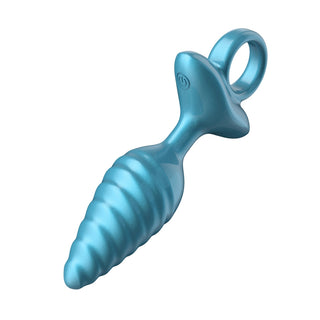 Tapered Swirl Ring Luv Plug - Metallic Blue