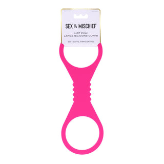 Sex & Mischief Large Hot Pink Silicone Cuffs